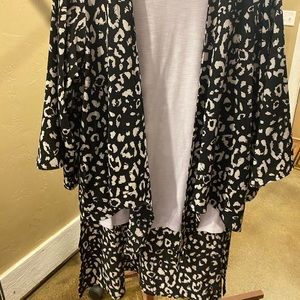 Black/white animal print cover up